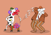 Cartoon: The Clown Cow... (small) by berk-olgun tagged the,clown,cow