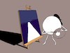 Cartoon: The Painter... (small) by berk-olgun tagged moonlight