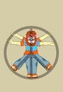 Cartoon: Vitruvian Hippie... (small) by berk-olgun tagged vitruvian,hippie