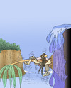 Cartoon: Waterfall... (small) by berk-olgun tagged waterfall