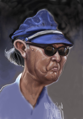 Cartoon: Akira Kurosawa (medium) by Marian Avramescu tagged mmmmmmm