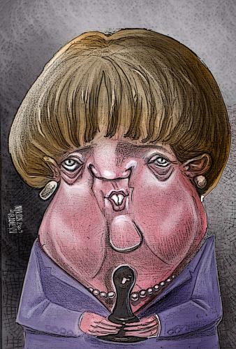 Cartoon: angela merkel (medium) by Marian Avramescu tagged merkel,steinmeier