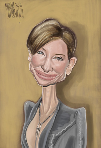 Cartoon: CATE BLANCHETT (medium) by Marian Avramescu tagged mmmmmmmmm