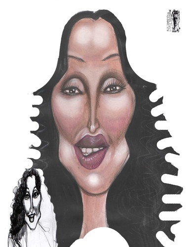 Cartoon: CHER (medium) by Marian Avramescu tagged cher