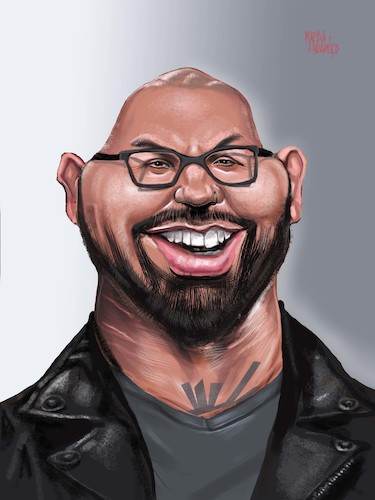 Cartoon: DAVE BAUTISTA (medium) by Marian Avramescu tagged mm