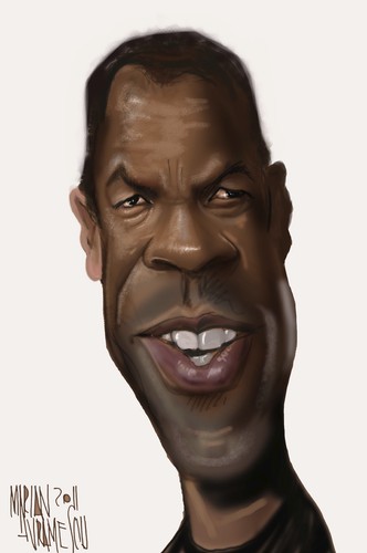 Cartoon: Denzel Washington (medium) by Marian Avramescu tagged mmmmmm