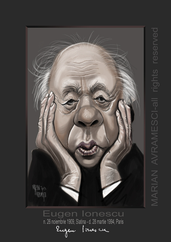 Cartoon: EUGEN IONESCO (medium) by Marian Avramescu tagged mmmmmmmmm