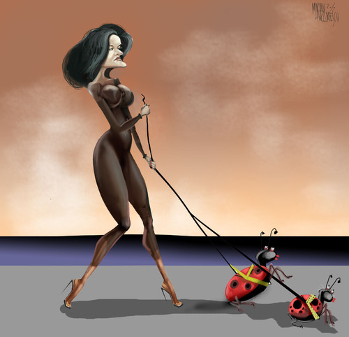 Cartoon: Evening walk (medium) by Marian Avramescu tagged mav