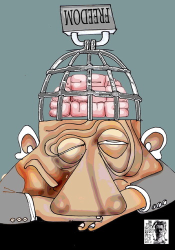 Cartoon: FREEDOM 1 (medium) by Marian Avramescu tagged mav