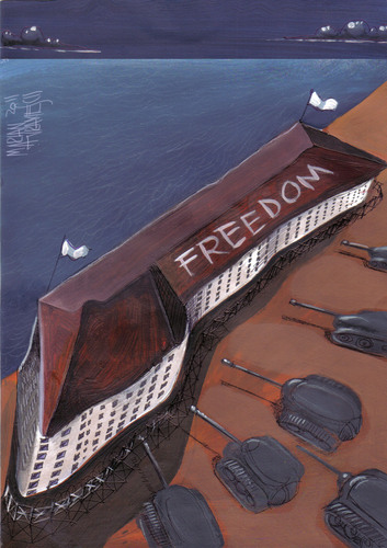 Cartoon: freedom GAZA (medium) by Marian Avramescu tagged mmmmmmmmmm