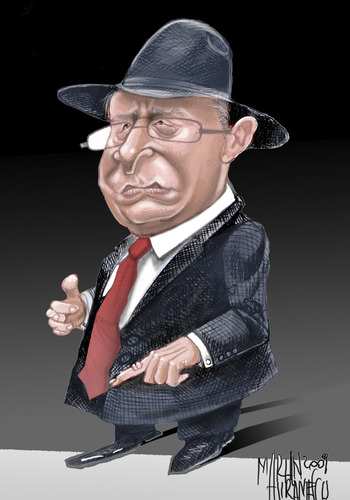 Cartoon: ION ILIESCU (medium) by Marian Avramescu tagged by,mav