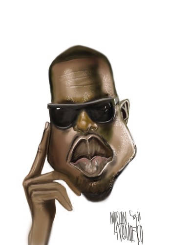 Cartoon: KANYE WEST (medium) by Marian Avramescu tagged mmmmmm