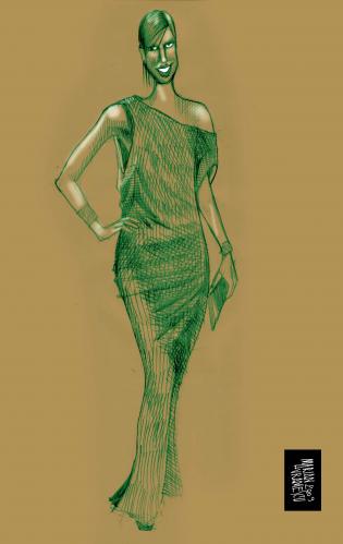 Cartoon: Karolina Kurkova (medium) by Marian Avramescu tagged mav