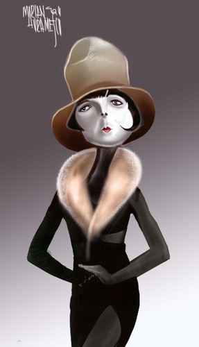 Cartoon: Louise Brooks (medium) by Marian Avramescu tagged mmmmmmmmmmm