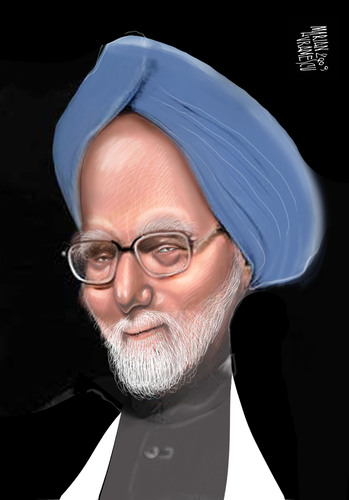 Cartoon: MANMOHAN SINGH (medium) by Marian Avramescu tagged mav