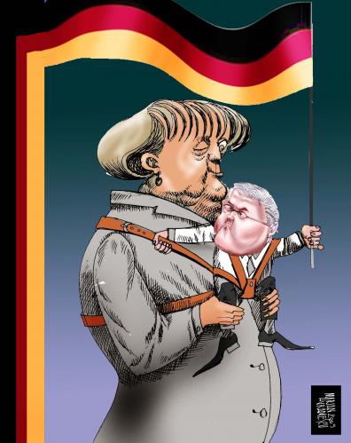 Cartoon: MERKEL STEINMEIER (medium) by Marian Avramescu tagged merkel,steinmeier