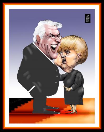 Cartoon: MERKEL STEINMEIER (medium) by Marian Avramescu tagged merkel,steinmeier