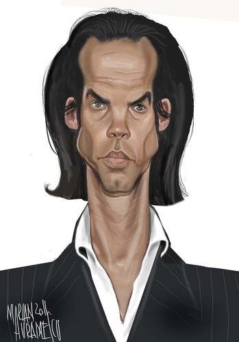 Cartoon: NICK CAVE (medium) by Marian Avramescu tagged mmmmmmmmmmmm