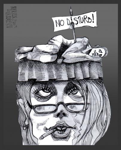 Cartoon: no disturb (medium) by Marian Avramescu tagged no