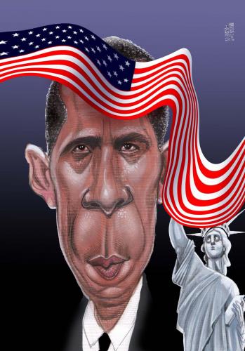 Cartoon: OBAMA (medium) by Marian Avramescu tagged mav