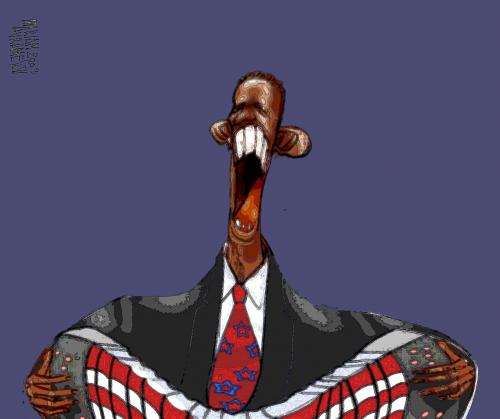 Cartoon: OBAMA (medium) by Marian Avramescu tagged mav