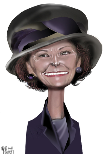 Cartoon: Queen Sonja of Norway (medium) by Marian Avramescu tagged mmmmmmmmmmm