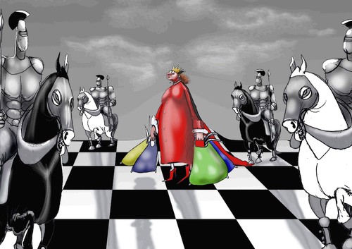 Cartoon: red queen II (medium) by Marian Avramescu tagged mmmmmmm