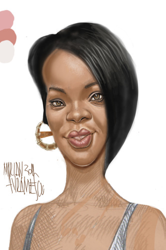 Cartoon: RIHANNA (medium) by Marian Avramescu tagged mmmmmmmmmmmmm