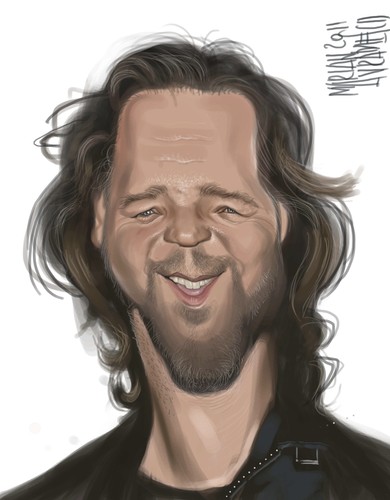 Cartoon: Russel Crowe (medium) by Marian Avramescu tagged mmmmmmmmmmm