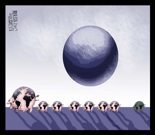 Cartoon: small mutants (medium) by Marian Avramescu tagged pigs