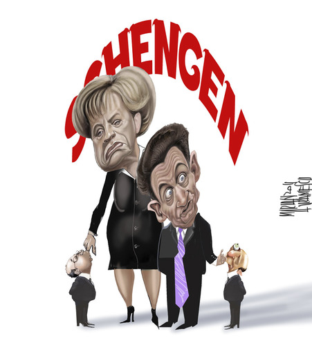 Cartoon: SOME SCHENGEN FOR ROMANIA (medium) by Marian Avramescu tagged mmmmmmmmmm