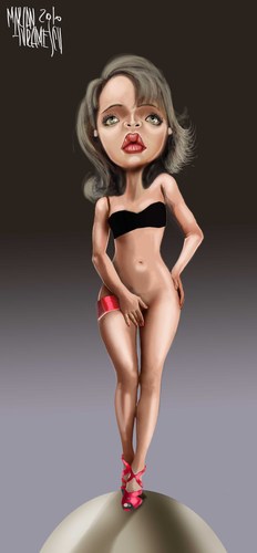 Cartoon: SOPHIE MARCEAU (medium) by Marian Avramescu tagged mmmmmmmmm