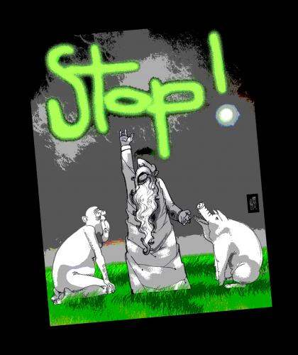 Cartoon: STOP (medium) by Marian Avramescu tagged mav