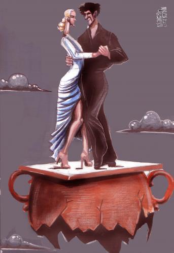 Cartoon: TANGO 90 (medium) by Marian Avramescu tagged mav