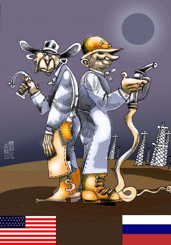 Cartoon: the economic duel (medium) by Marian Avramescu tagged duel