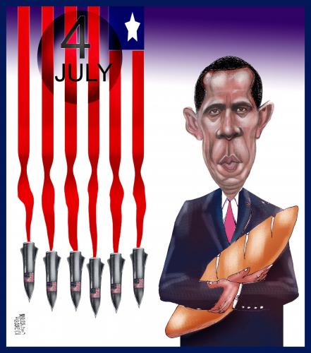 Cartoon: USA  JULY 4 (medium) by Marian Avramescu tagged usa,july
