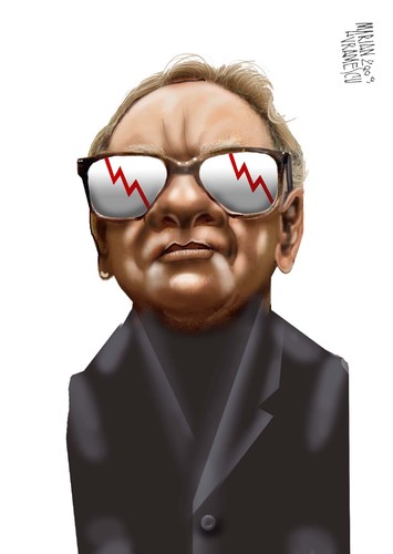 Cartoon: WARREN BUFFETT DOW JONES (medium) by Marian Avramescu tagged mmmmmmmmm