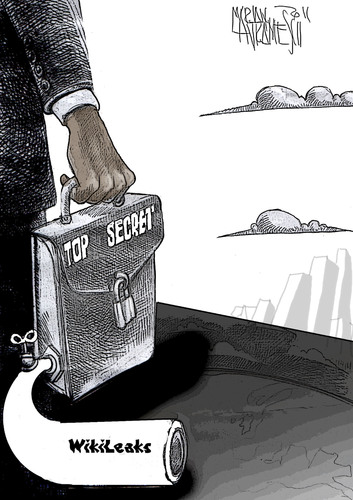 Cartoon: WikiLeaks (medium) by Marian Avramescu tagged mmmmmmmmmmm