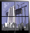 Cartoon: future architecture (small) by Marian Avramescu tagged mmmmmmmmmmmmmmmm