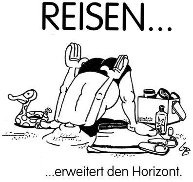 Cartoon: Horizonterweiterung (medium) by Glenn M Bülow tagged pauschalurlaub,urlaub,ferien,strand,meer,clubmed,tourist,tourismus,reise,reisen