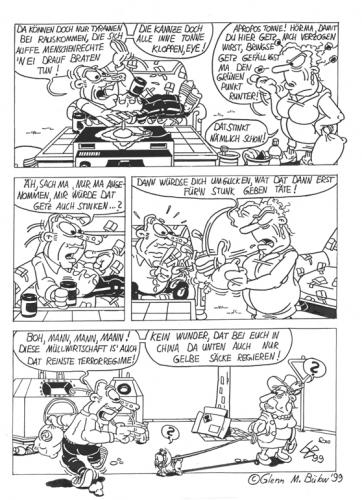 Cartoon: Kowalewski GelbeGefahrS2 (medium) by Glenn M Bülow tagged mülltrennung,system,duales,punkt,grüner,spiele,olympische,tibet,china
