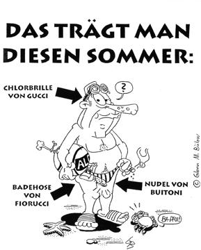 Cartoon: Kowalewski Sommermode (medium) by Glenn M Bülow tagged ferien,urlaub,sommer,strand,bademode