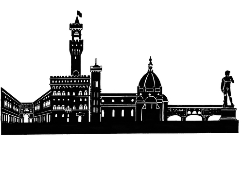 Cartoon: Skyline Florenz (medium) by Glenn M Bülow tagged florenz,italien,italy,travel,city,skyline,monument,sightseeing,sights