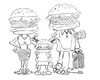 Cartoon: Die burgerliche Kleinfamilie (small) by Glenn M Bülow tagged familie,burger,fastfood,spießer,kleinbürgerlich