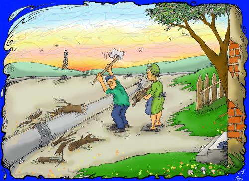 Cartoon: Oil (medium) by Jordan Pop-Iliev tagged pipeline,oil