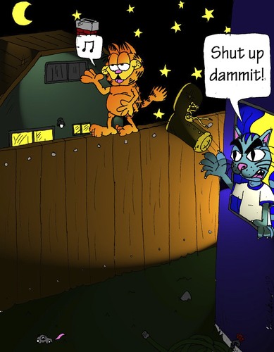 Cartoon: Damn cat! (medium) by m-crackaz tagged cat,garfield,dan
