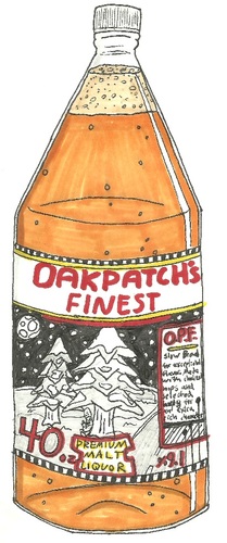 Cartoon: OakPatches Finest Malt Liquor (medium) by m-crackaz tagged bum,beer,hobo,malt,liquor,drink,booze,drunk,alcohol