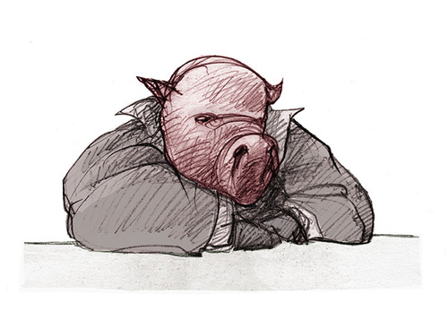 Cartoon: du musst kein schwein sein (medium) by jenapaul tagged pig,politics,people,animals,tiere,menschen
