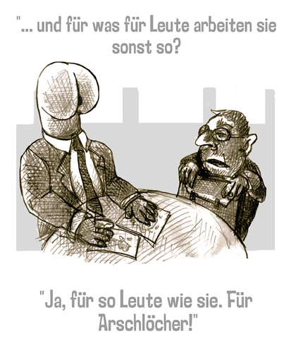 Cartoon: Ehrlich! (medium) by jenapaul tagged arbeitgeber,zeichner,kunde,geschäft,büro,business