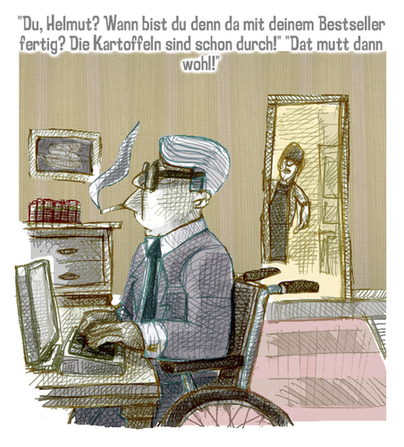 Cartoon: helmut (medium) by jenapaul tagged helmut,schmidt,spd,kanzler